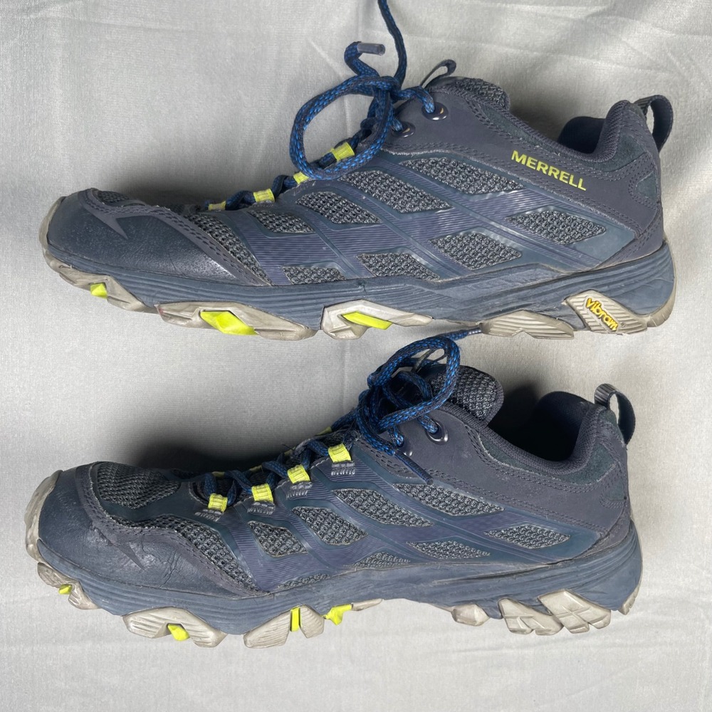 Merrell Moab FST Hiking Shoes Men's 9 Navy Blue Vibram Trail J35787
